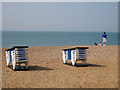 TQ8209 : Sun Loungers on Pelham Beach by Oast House Archive