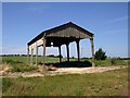 SP2441 : Disused barn by footpath to Honington by David P Howard