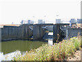 TQ5646 : Flood barrier above Tonbridge by Stephen Craven