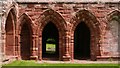 SD2171 : Sandstone arches in Furness Abbey by Stephen Middlemiss