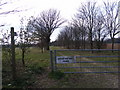 TM3759 : Footpath to Farnham Hall & entrance to Farnham Hall Farm by Geographer