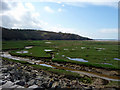 SH5837 : Marshland looking towards Trwynypenrhyn, Gwynedd by Christine Matthews