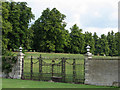 SP9680 : Drayton House: gates in the walled garden by John Sutton