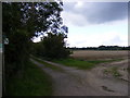 TM3958 : Footpath to Gromford Lane & entrance to Chagford by Geographer