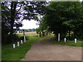 TM4365 : Footpath to Hawthorn Road & entrance to Theberton Hall by Geographer