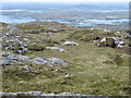 NF8960 : Eaval summit, looking to the south-west cairn by David Purchase