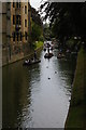 TL4458 : Cambridge: River Cam, looking upstream from King's College by Christopher Hilton