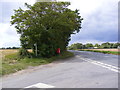 TM2573 : B1117 Laxfield Road & Barley Green Postbox by Geographer