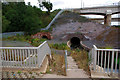 SP0483 : Culvert under the railway embankment near Queen Elizabeth Island roundabout by Phil Champion