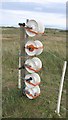 NT4681 : Electric fence spools, Gullane Links by Richard Webb