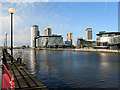 SJ8097 : Manchester Ship Canal, Salford Quays by David Dixon