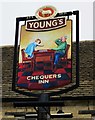 SP4510 : The Chequers Inn (2) - sign, 6 The Green, Cassington by P L Chadwick