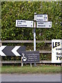 TM2771 : Roadsign on the B1116 Laxfield Road, Stirrup Street at Wells Corner by Geographer