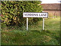 TM2673 : Verdons Lane sign by Geographer