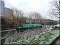 SE3132 : Narrowboat on the River Aire by Christine Johnstone