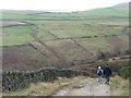 SE0907 : Winter walkers on the Kirklees Way by Christine Johnstone