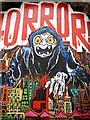 NZ2563 : 'Horror', Graffiti Wall on Maiden's Walk by Andrew Curtis