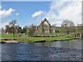 SE0754 : River Wharfe at Bolton Priory by Pauline E