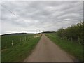 NU0136 : Looking east along a country road towards Laverock Law by Graham Robson