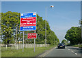 SJ8285 : Metrolink extension sign by Steven Haslington