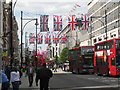 TQ2981 : Union Jacks over Oxford Street by Robin Stott