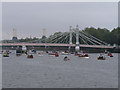 TQ2777 : Diamond Jubilee Pageant - Albert Bridge with historic boats by David Hawgood