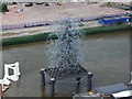 TQ3980 : Antony Gormley Sculpture near O2 Arena Pier by PAUL FARMER