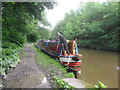 SJ9984 : Working Narrow Boat Hadar moored at New Mills. by Keith Lodge