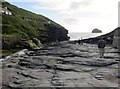 SX0486 : Track, Trebarwith Strand by Ian Knight