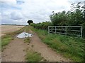 SK9409 : Gated farm access track by Christine Johnstone