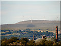 SD8218 : View of Scout Moor Wind Farm from Elton Reservoir (1) by David Dixon