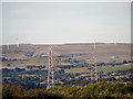 SD8318 : View of Scout Moor Wind Farm from Elton Reservoir (3) by David Dixon