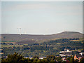 SD8316 : View of Scout Moor Wind Farm from Elton Reservoir (5) by David Dixon