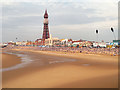 SD3035 : Blackpool Beach and Sea Front by David Dixon