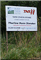 TM2241 : New Onion Store sign at Home Farm, Nacton by Geographer