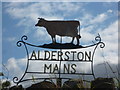 NT4975 : Rural East Lothian : Alderston Mains Farm Sign by Richard West