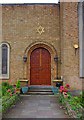 SD3228 : St. Anne's Hebrew Congregation (2) - entrance door, 44 Orchard Road, St. Annes-on-Sea by P L Chadwick