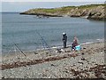 SH3393 : Anglers at Cemlyn Bay by Oliver Dixon