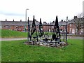 NZ1251 : Public artwork at Leadgate by Oliver Dixon