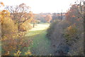 TQ3825 : Field and woods near Town House Farm by Trevor Harris