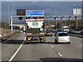 SP1474 : Northbound M42, Overhead Sign Gantry by David Dixon