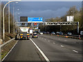 SP1677 : Overhead Signal Gantry, M42 near Solihull by David Dixon