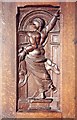 SO3449 : St James, Kinnersley - Panel in pulpit by John Salmon