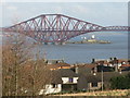 NT1278 : Forth Bridge from the Forth Road Bridge by M J Richardson