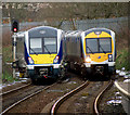 J3373 : Two trains, Belfast by Rossographer