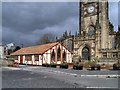 SJ8398 : Manchester Cathedral, "Cathedral on the Street" by David Dixon