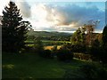 NX6057 : Evening sunlight on the fields by Ann Cook