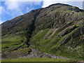 NN1256 : Scree fan at foot of Clachaig Gully by Trevor Littlewood