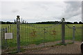 SM9315 : Gated entrance to Haverfordwest racecourse by Simon Mortimer