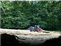 SM9212 : Turning the cut hay beside Boltonhill Wood by Simon Mortimer